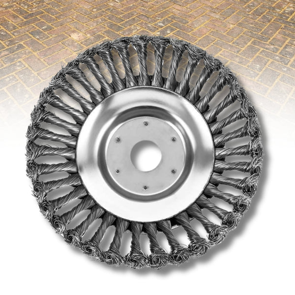Wire brush wheel on a white background